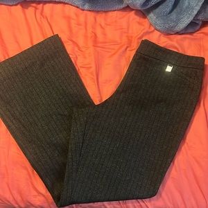 New York & Company Pull-On Size Large Pants. Black/Grey Stripe